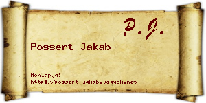 Possert Jakab névjegykártya